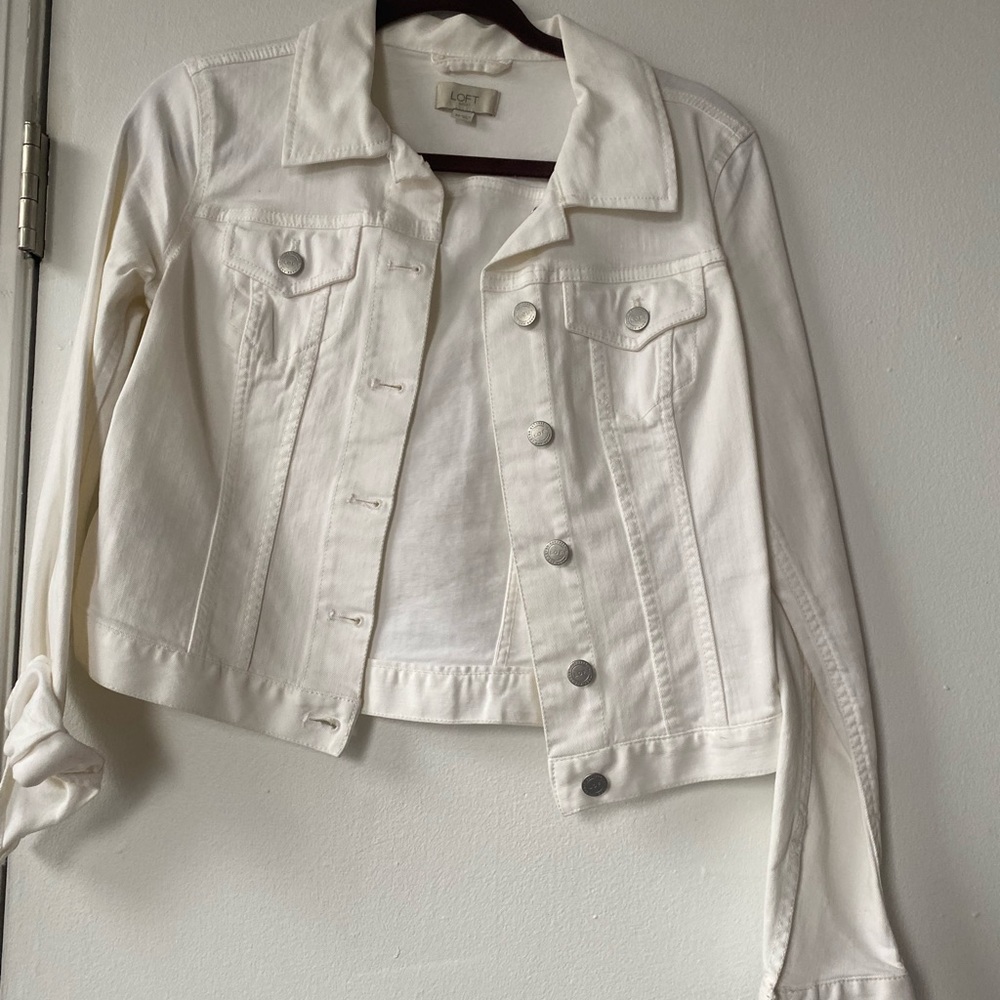 Loft White Jean Jacket